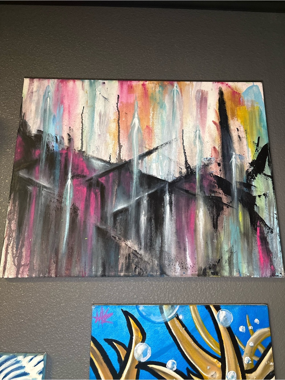 Abstract Drip Canvas Wall Art - Multicolor